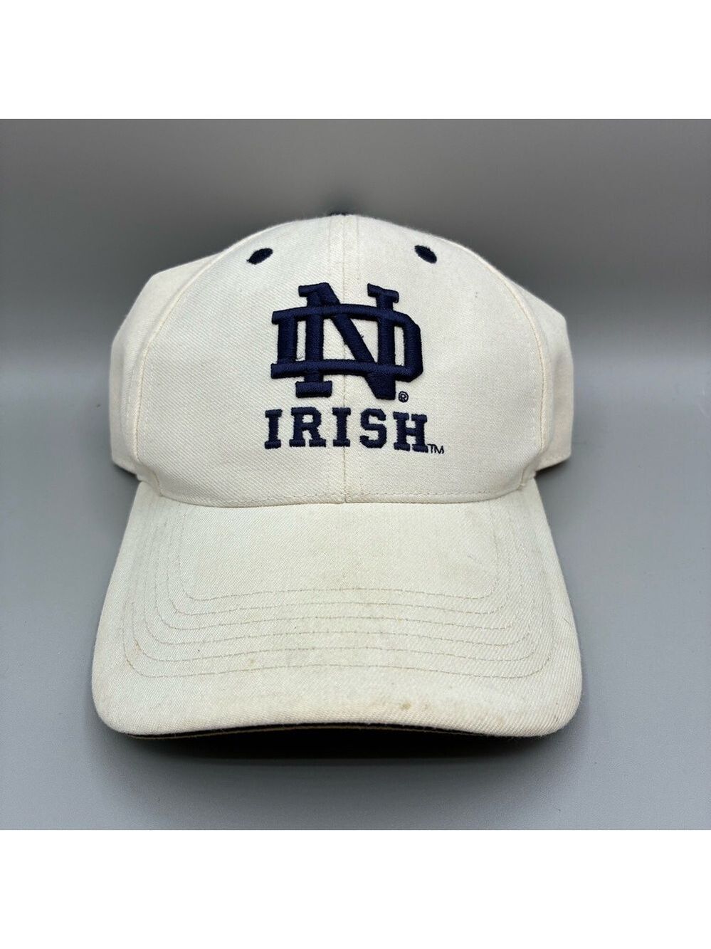 Vintage University Of Notre Dame  Adult 7” Twins Wool Blend NCAA White Blue Hat